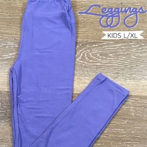 Lularoe Solid Lavender Kids Leggings L/XL